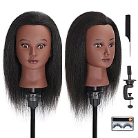 16 Mannequin Head With Hair Styling Cosmetology Manikin Doll Training Head For Hairdresser Practice Braiding Free Clamp Holder