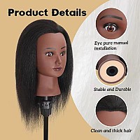 16 Mannequin Head With Hair Styling Cosmetology Manikin Doll Training Head For Hairdresser Practice Braiding Free Clamp Holder