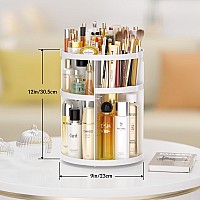 Hemtroy Makeup Organizer 360 Rotating Adjustable Skincare Organizers With Brush Holder Cosmetics Display Cases For Vanity Bath