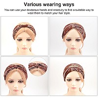 Dreshow 4 Pack Boho Cotton Nonslip Headbands For Women Girls Yoga Workout Running Knotted Turban Floral Elastic Head Wrap