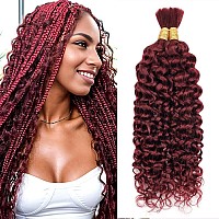 Water Wave Bulk Human Hair For Braiding 99J No Weft Curly Human Braiding Hair Wet And Wavy 100 Unprocessed Brazilian Virgin Hu