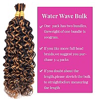 Water Wave Bulk Human Hair For Braiding 1B30 No Weft Curly Human Braiding Hair Wet And Wavy 100 Unprocessed Brazilian Virgin