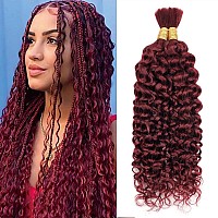 Water Wave Bulk Human Hair For Braiding 99J No Weft Curly Human Braiding Hair Wet And Wavy 100 Unprocessed Brazilian Virgin Hu