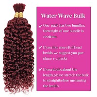 Water Wave Bulk Human Hair For Braiding 99J No Weft Curly Human Braiding Hair Wet And Wavy 100 Unprocessed Brazilian Virgin Hu