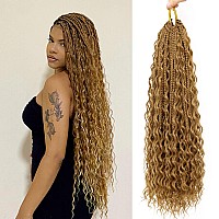 Liyate Blonde Goddess Bohemian Crochet Box Braids 24 Inch 7 Packs Boho Crochet Hair For Women Pre Looped Gypsy Braids Synthetic