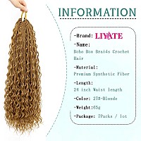 Liyate Blonde Goddess Bohemian Crochet Box Braids 24 Inch 7 Packs Boho Crochet Hair For Women Pre Looped Gypsy Braids Synthetic