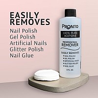 Pronto Pure Acetone 16 Oz Nail Polish Remover Gel Nail Kit Acrylic Nail Kit Including Cuticle Pusher Nail File Nail Buffer A