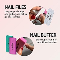 Pronto Pure Acetone 16 Oz Nail Polish Remover Gel Nail Kit Acrylic Nail Kit Including Cuticle Pusher Nail File Nail Buffer A