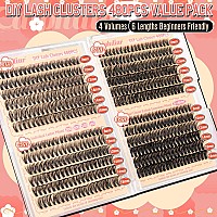 Calphdiar Wispy Lash Clusters 30D40D50D60D Individual Lashes 480Pcs Eyelash Clusters Natural Volume Lashes Clusters D Curl Cl