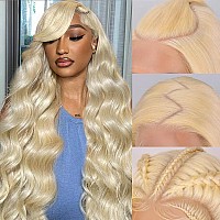 28 Inch 613 Lace Front Wig Human Hair 13X6 Blonde Wig Human Hair 180 Density Body Wave Blonde Lace Front Wigs Human Hair Pre Plu