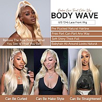 28 Inch 613 Lace Front Wig Human Hair 13X6 Blonde Wig Human Hair 180 Density Body Wave Blonde Lace Front Wigs Human Hair Pre Plu