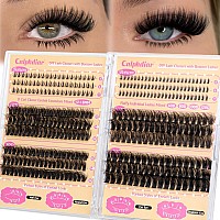 Calphdiar Fluffy Lash Clusters With Bottom Lashes Cluster Eyelash Extensions 60D80D100D120D Thick Volume Individual Lashes 12