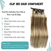 Clip In Hair Extensions Highlight Ash Blonde And Golden Blonde 12 Inch Remy Clip In Human Hair Extensions Thick Seamless Clip In