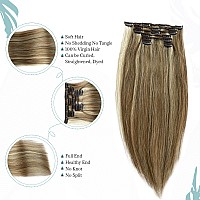 Clip In Hair Extensions Highlight Ash Blonde And Golden Blonde 12 Inch Remy Clip In Human Hair Extensions Thick Seamless Clip In