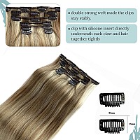 Clip In Hair Extensions Highlight Ash Blonde And Golden Blonde 12 Inch Remy Clip In Human Hair Extensions Thick Seamless Clip In