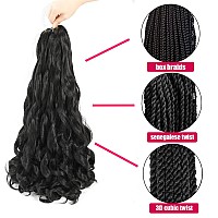 French Curly Braiding Hair 24 Inch Pre Stretched Bouncy Braiding Hair Loose Wavy Braiding Hair Synthetic Hair Extensions For