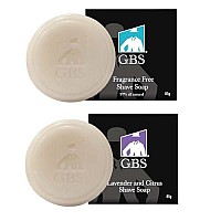 Gbs Natural Fragrance Free Lavender Citrus Shaving Soap With Shea Butter For Sensitive Skin Shave Soap For Men Pack Of 2