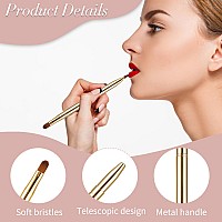 2 Pack Lip Brush For Lipstick Retractable With Cap Doubleended Lip Makeup Brushes Retractable Lip Gloss Lipstick Brush Applica