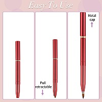 2 Pack Retractable Lip Brush For Lipstick With Cap Doubleended Lip Makeup Brushes Retractable Lip Gloss Lipstick Brush Applica