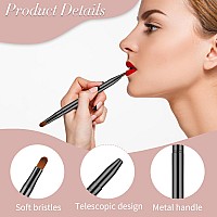 2 Pack Retractable Lip Brush For Lipstick With Cap Doubleended Lip Makeup Brushes Retractable Lip Gloss Lipstick Brush Applica