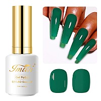 Imtiti Green Gel Nail Polish 15Ml Dark Green Gel Polish Emerald Green Autumn Winter Gel Nail Polish Soak Off Led Uv Nail Gel Po