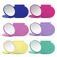 Qislee Compact Mirror Bulk Pocket Small Mini Folding Mirrors For Purse 36 Packs 6 Colors