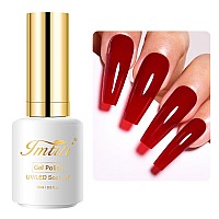 Imtiti Red Gel Nail Polish 15Ml Cherry Dark Red Gel Polish Christmas Red Gel Nail Polish Soak Off Led Uv Nail Autumn Winter Gel