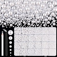 13000Pcs Flatback Pearls For Crafting White Assorted Size 23456810Mm Non Hotfix Half Pearl Bedazzling Bead For Diy Cra