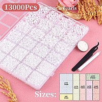 13000Pcs Flatback Pearls For Crafting White Assorted Size 23456810Mm Non Hotfix Half Pearl Bedazzling Bead For Diy Cra