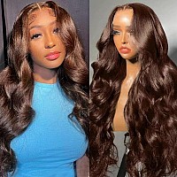 Chocolate Brown Lace Front Wig Human Hair 13X4 Hd Brown Wig Human Hair Body Wave Brown Lace Front Wigs Human Hair Colored Light