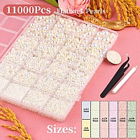 11000Pcs Flatback Pearls For Crafting Beige Ab Assorted Size 23456810Mm Non Hotfix Half Pearl Bedazzling Bead For Diy