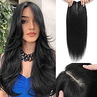 Hair Toppers For Women Real Human Hair 20Inch No Bangs Hair Toppers For Women 88Inch Big Base Hair Toppers Cover A Larger Area