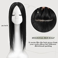 Hair Toppers For Women Real Human Hair 20Inch No Bangs Hair Toppers For Women 88Inch Big Base Hair Toppers Cover A Larger Area