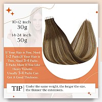 Full Shine Seamless Tape In Hair Extensions Brown And Blonde 427608 Human Hair Tape In Extensions Remy Invisible Tape In Exte