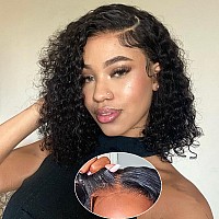 Rui Mei Si Wear And Go Glueless Wigs Human Hair Pre Plucked Pre Cut 4X4 Lace Front Wigs For Black Women 180 Density Deep Wave B