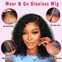 Rui Mei Si Wear And Go Glueless Wigs Human Hair Pre Plucked Pre Cut 4X4 Lace Front Wigs For Black Women 180 Density Deep Wave B