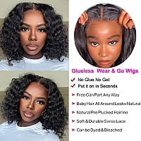 Rui Mei Si Wear And Go Glueless Wigs Human Hair Pre Plucked Pre Cut 4X4 Lace Front Wigs For Black Women 180 Density Deep Wave B