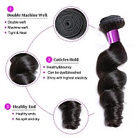 Luduna Loose Wave Bundles Human Hair 100 Unprocessed Brazilian Virgin Human Hair 3 Bundles For Black Women Loose Wave Bundles R