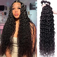 Menalue Water Wave 3 Bundles Human Hair 24 26 28 Inch Brazilian Virgin Water Wave Human Hair Bundles 100 Unprocessed Deep Curly