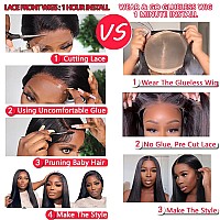 Yilike 34 Inch Body Wave Lace Front Wigs Human Hair 180 Density 5X5 Hd Lace Closure Wigs Human Hair Wear And Go Glueless Wigs H