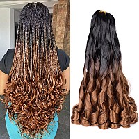 French Curl Braiding Hair16 Inch B29 Ombre Brown Curly Braiding Hair 8 Pack 75Gpack Loose Wavy Spiral Curl Braids Hair Extensi