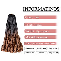 French Curl Braiding Hair16 Inch B29 Ombre Brown Curly Braiding Hair 8 Pack 75Gpack Loose Wavy Spiral Curl Braids Hair Extensi