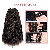 Pelokaa Passion Twist Hair 22 Inch 7Packs Dark Brown Water Wave Crochet Braids Synthetic Braiding Hair Extensions 22 Inch 2