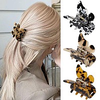 Butterfly Hair Clips Hair Claw Butterfly Tortoise Shell Jaw Clips 23 Inch Beautiful Hair Accessories For Girls And Women 3 Pa