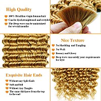 Goulus Deep Wave Bulk Human Hair For Braiding 27 Honey Blonde 100 Unprocessed Brazilian Virgin Human Hair Extensions Two Bundl