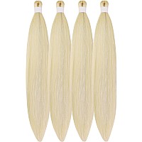 Blonde Tinsel Braiding Hair Pre Stretched Glitter Tinsel Hair Kanekalon Prestretched Braiding Hair Sparkle Tinsel Ez Braid Braid