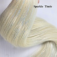 Blonde Tinsel Braiding Hair Pre Stretched Glitter Tinsel Hair Kanekalon Prestretched Braiding Hair Sparkle Tinsel Ez Braid Braid