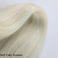 Blonde Tinsel Braiding Hair Pre Stretched Glitter Tinsel Hair Kanekalon Prestretched Braiding Hair Sparkle Tinsel Ez Braid Braid