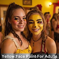 Meicoly Yellow Face Body Paintprofessional Halloween Face Paint Sfx Cosplay Makeupyellow Eye Black Stick Eye Paint For Basebal