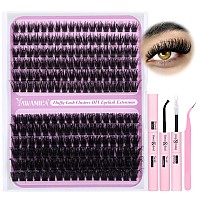 Yawamica Fluffy Lash Extension Kit 80D100D Lash Clusters Eyelash Extensions 1218Mm Wispy Individual Lashes Kit Thick Volume Ey